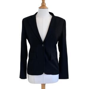 VTG Y2K Banana Republic Black Wool Blend Classic One Button Blazer, Size 8